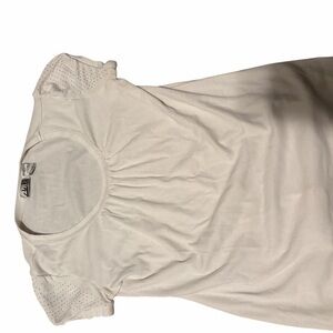 Short Sleeve Scoop Neck Top in Cream - Lightweight Women's Tee